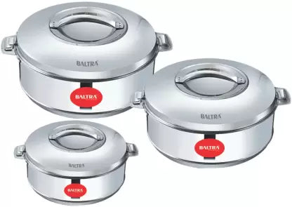 Baltra Royal 3 PC Hot Case Casseroles Set(1000ml,2000ml,3000ml) Pack of 3 Serve Casserole Set (1000 ml, 2000 ml, 3000 ml) Baltra Royal 3 PC Hot Case Casseroles Set(1000ml,2000ml,3000ml) Pack of 3 Serve Casserole Set (1000 ml, 2000 ml, 3000 ml)